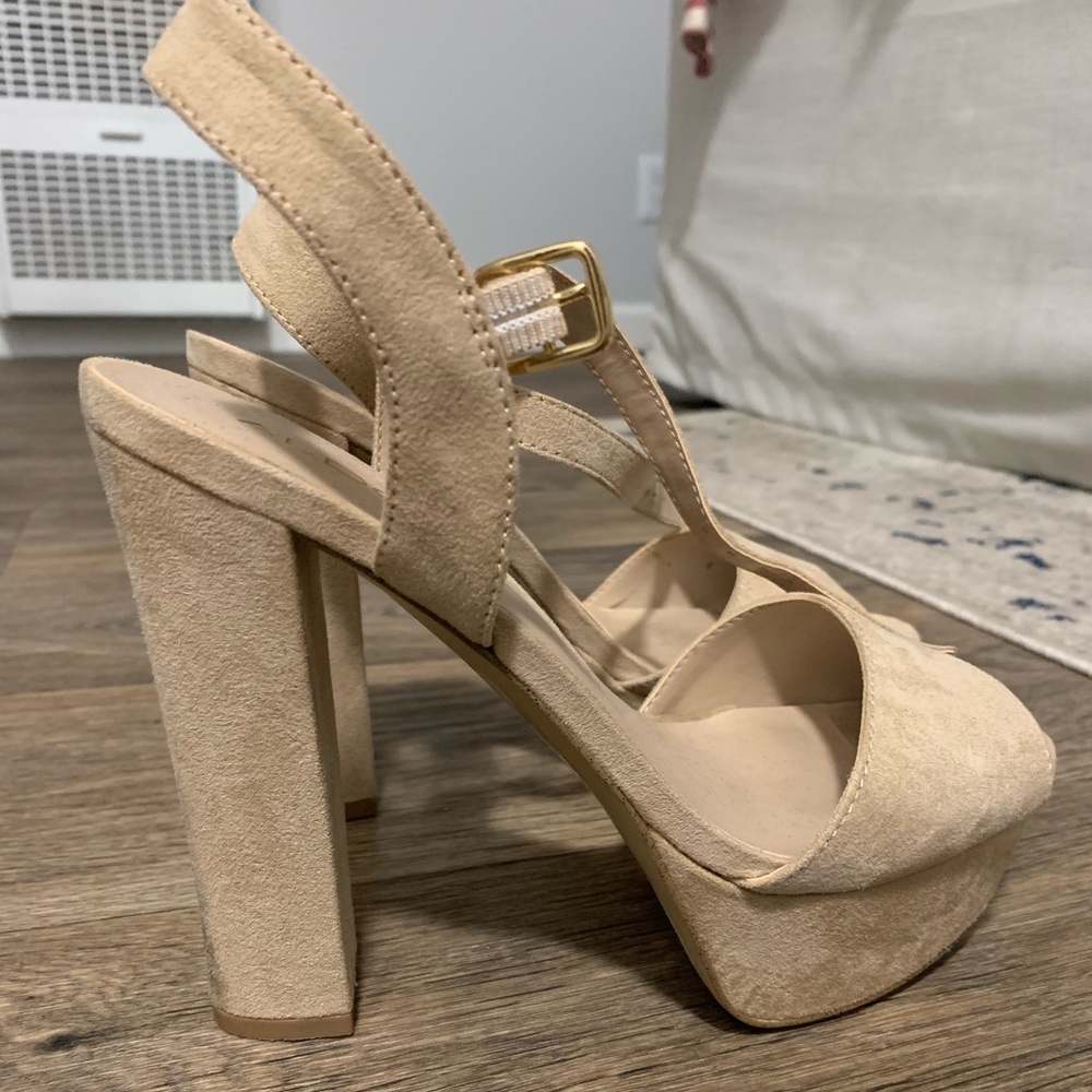 ALDO nude/tan suede heels